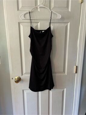 H&M Black Cowl Neck Mini Slip Dress